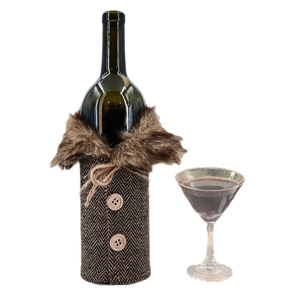 Christmas Wine Bottle Sleeve, Section b gray section
