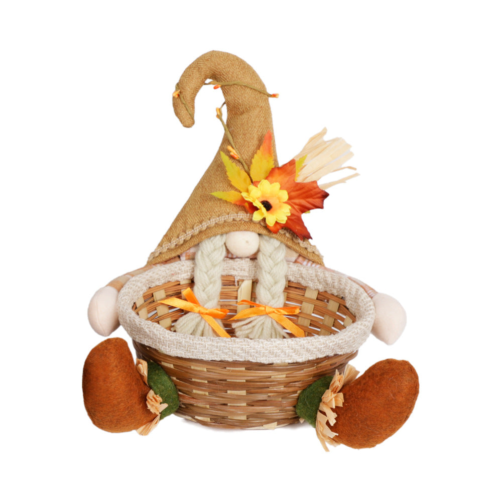 Maple Leaf Candy Basket Figurine