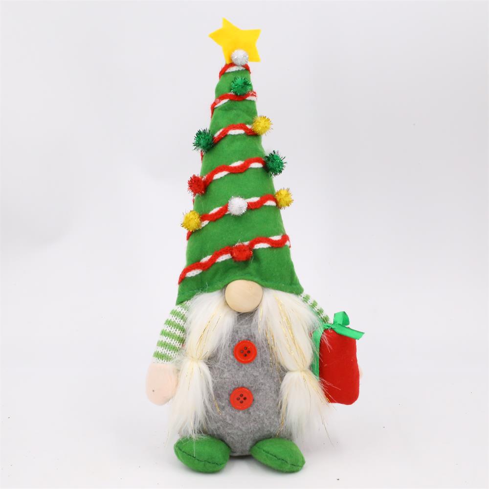 Christmas Doll Decoration Supplies Red And Green Faceless Doll Ornaments Creative Standing Tree-Shaped Dwarf Small Doll Ornaments