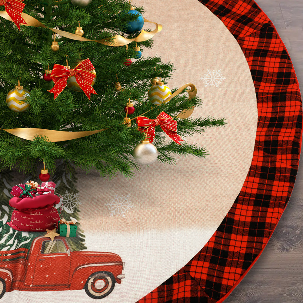 Christmas Tree Classic Plaid Tree Skirt Floor Mat