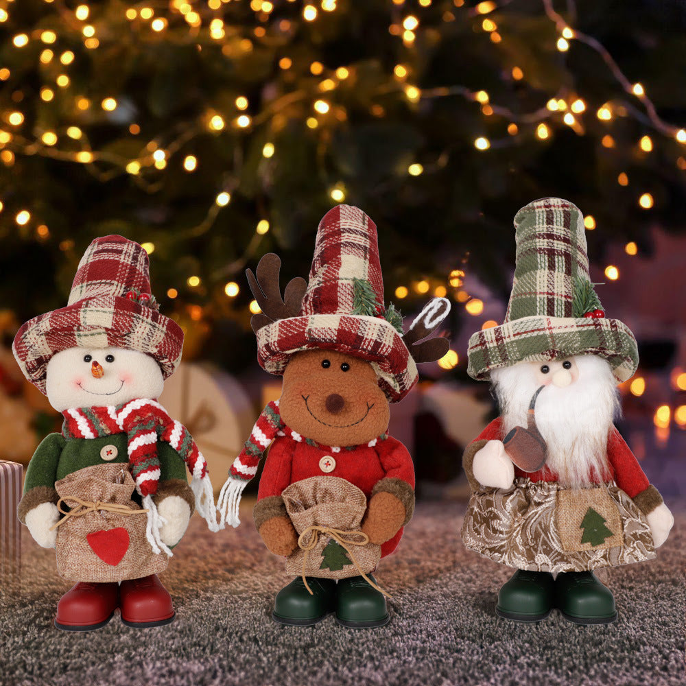 Apron-Clad Standing Plush Toy Christmas Decoration Gift