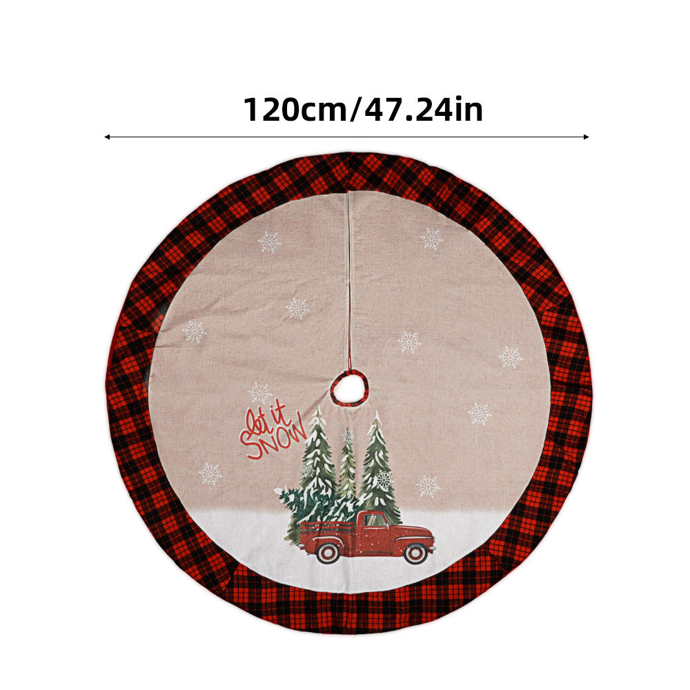 Christmas Tree Classic Plaid Tree Skirt Floor Mat