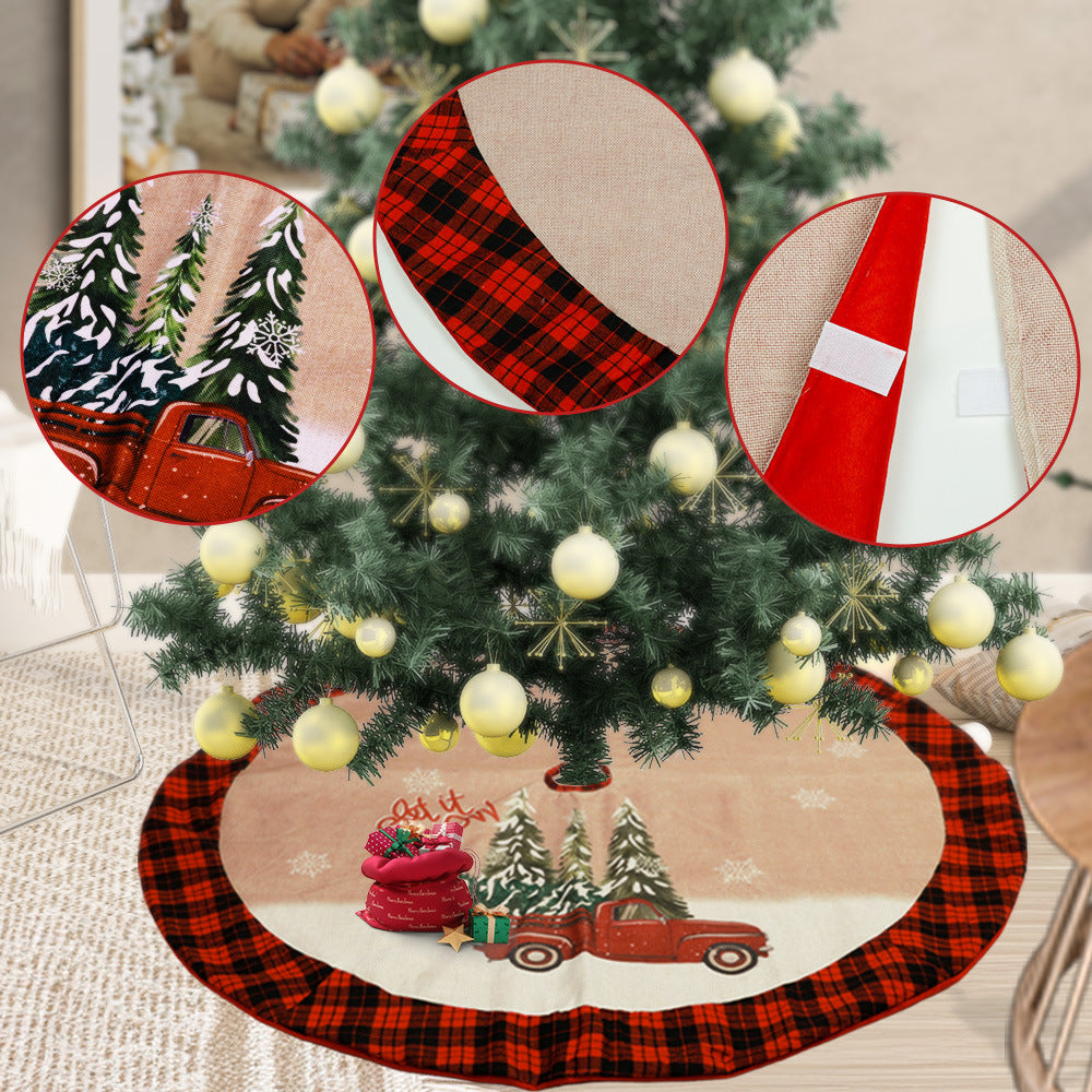 Christmas Tree Classic Plaid Tree Skirt Floor Mat