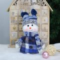 Cute Blue Fabric Snowman Doll for Christmas, Button style