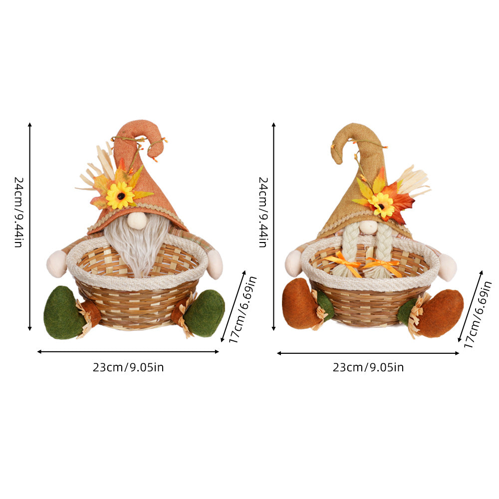 Maple Leaf Candy Basket Figurine