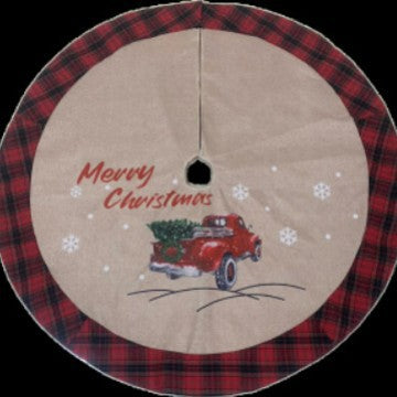 Christmas Tree Classic Plaid Tree Skirt Floor Mat