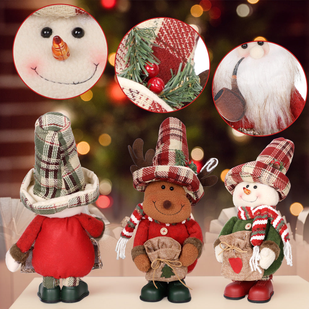 Apron-Clad Standing Plush Toy Christmas Decoration Gift