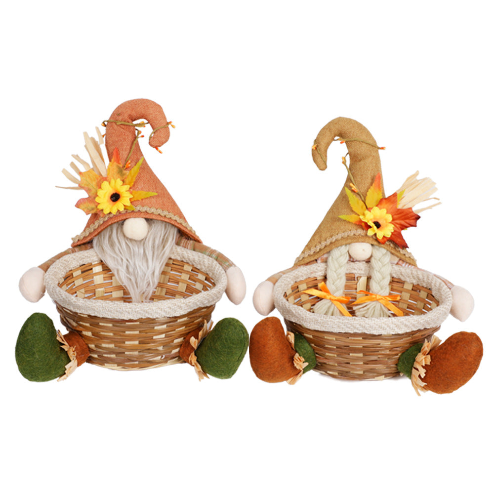 Maple Leaf Candy Basket Figurine